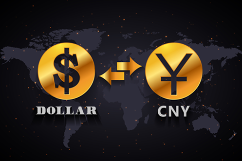 Multi-Currency Account - US Dollar Sign with arrows pointing to and from Chinese Yuan Renminbi sign