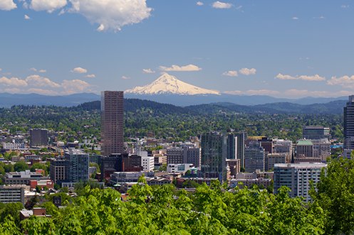City Skyline view of Portland Oregon