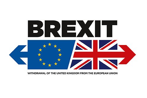 European Union Flag and United Kingdom Flag side by side with arrows pointing opposite ways, reflecting Brexit Bill passage in UK to leave the EU