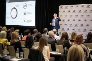 Steven Wester, President of Global Mobility Solutions, addressing attendees at the company’s Forum20 event, for Press Release use.