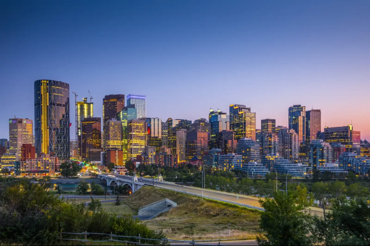 Calagary skyline at sunset