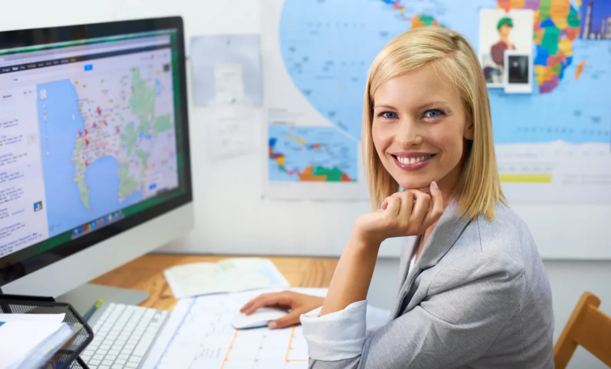 woman doing research on moving