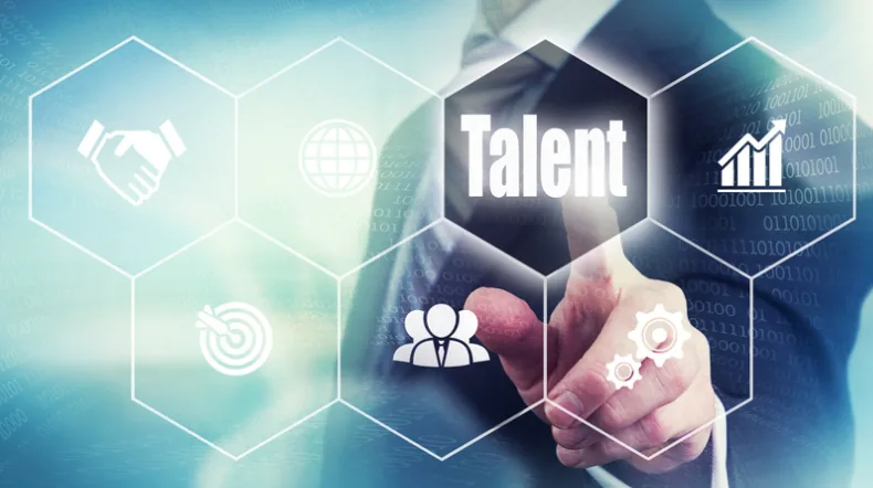 Image of man selecting talent